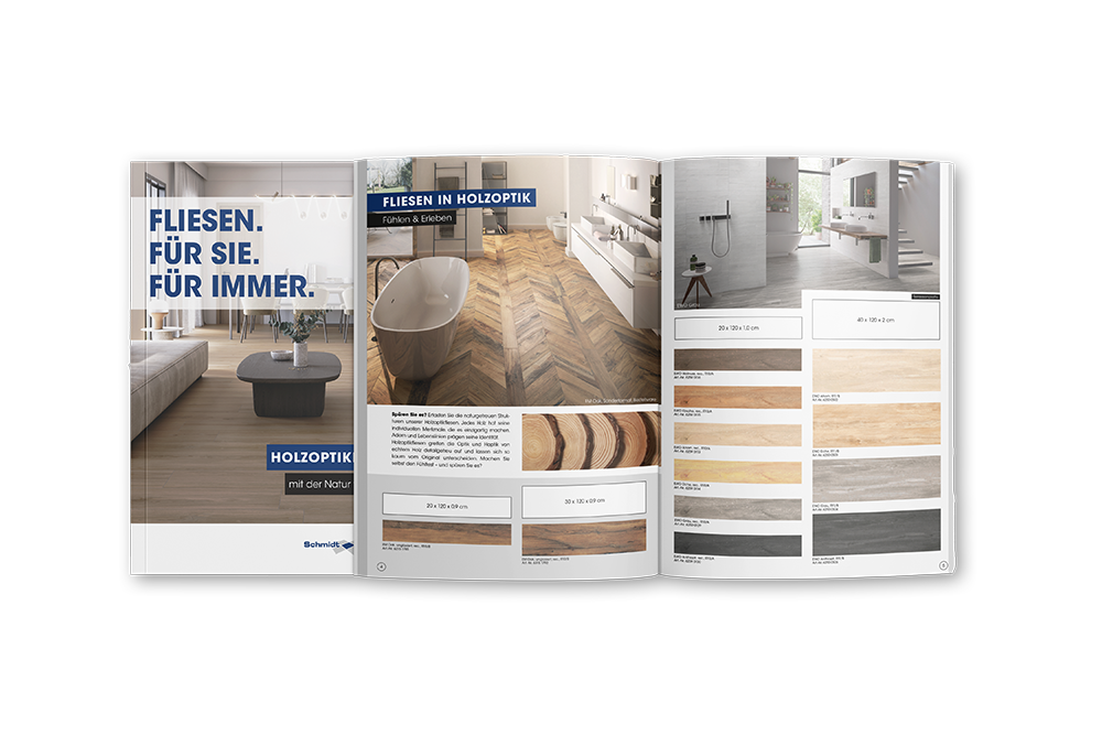 Katalogcover mit Holzfliesen